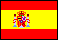 flag of contemporary Spain: horizontal red bars above and below a yellow bar, and the national coat of arms