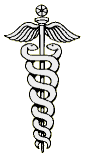 drawing of a caduceus